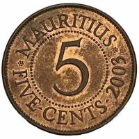 Маврикий 5 центов 2003 г