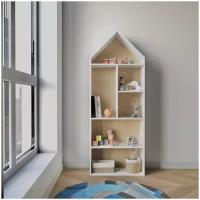 Стеллаж домик в детскую комнату, для игрушек и книг 170х64х30 см