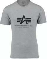 Мужская футболка ALPHA INDUSTRIES, Цвет: Серый, Размер: XL