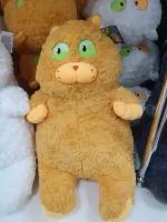 Мягкая плюшевая детская игрушка большой Рыжий Котик 45см подозрительный кот зеленые глазки