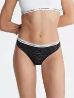 Трусы женские Calvin Klein Modern Logo Lace Thong, Черный, M