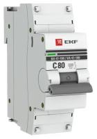 Выключатель автоматический модульный 1п C 80А 10кА ВА 47-100 PROxima EKF mcb47100-1-80C-pro