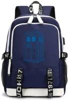 Рюкзак Доктор Кто (Doctor Who) синий с USB-портом №3