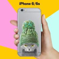 Силиконовый чехол на Apple iPhone 6/6s Серый кот / для Эпл Айфон 6/6с