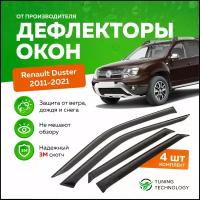 Дефлекторы боковых окон Renault Duster (Рено Дастер) 2011-2021, ветровики на двери автомобиля, ТТ