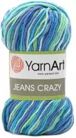 Пряжа YarnArt Jeans crazy, 55% хлопок, 45% акрил, 160 м/50 г, сине-зелёный 7204