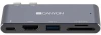 Хаб (разветвитель) Canyon DS-5 5 портов (Thunderbolt 3, USB 3.0, HDMI, SD, TF)