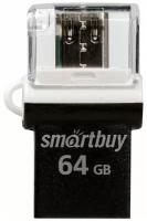 Флеш-накопитель USB 2.0 Smartbuy 64GB OTG POKO series Black (SB64GBPO-K)