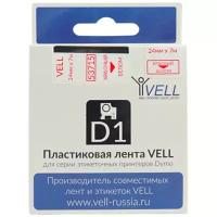 Лента Vell VL-D-53715 (24 мм, красный на белом) для 500TS/Rhino 6000 {vell53715}