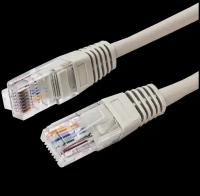 Патч-корд U/UTP 5e кат. 1м Filum FL-U5-C-1M 26AWG(7x0.16 мм), кабель для интернета, чистая медь, PVC, серый