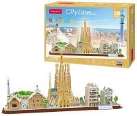 3D пазл CubicFun CityLine Барселона, 186 деталей