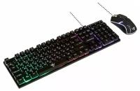 Клавиатура и мышь игровые Nakatomi KMG-2305U Black Gaming проводной комплект - черный