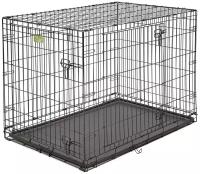 Midwest Icrate 1542dd клетка для транспортировки средних и крупных собак, черная 2 двери - 106х71х76 см