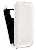 Кожаный чехол для Micromax Bolt D200 Aksberry Protective Flip Case (Белый)