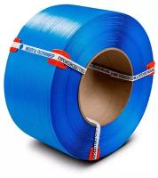 Стреппинг лента 15 мм х 0,8 мм х 1800 м, синяя, лента полипропиленовая Волга Полимер, лента пп для упаковки