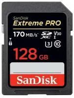 Карта памяти SanDisk SDXC Extreme Pro Class 10 UHS-I U3 (170/90MB/s) 128GB