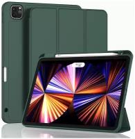 Чехол для планшета Apple iPad Pro 11" (2022, 2021, 2020) с местом для стилуса, тёмно-зелёный
