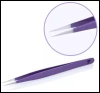 Пинцет для наращивания ресниц цветной Lovely (Lavender Line прямой)