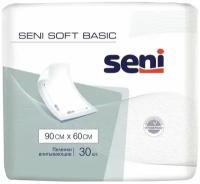 Пеленки 60х90 см, SENI SOFT BASIC, комплект 30 шт., впитывающие, одноразовые, SE-091-B030-J03, 1 шт