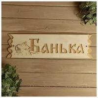 Табличка "Банька" с накладной картинкой, 45х12,5см