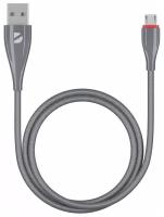 Дата-кабель Ceramic USB - micro USB, 1м, серый, Deppa (72286)