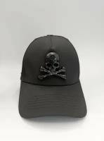 Черная кепка без размера с черепом от бренда Philipp Plein
