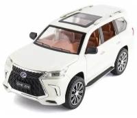 Машинка металлическая модель Лексус Lexus LX 570 1:24 21 см Белый