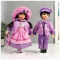 Кукла коллекционная парочка набор 2 шт "Тася и Миша в сиреневых нарядах" 30 см 6260180