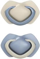 Пустышка симметричная силиконовая Canpol Babies Pure Color 0-6 мес, 2 шт., голубой