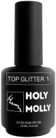 Топ для ногтей Holy Molly Top Glitter №1, 15 мл