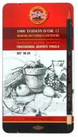 Чернографитовые карандаши KOH-I-NOOR Набор карандашей чернографит. "Toison D`or" KOH-I-NOOR, 12шт. (8B-8H)