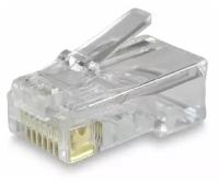 Коннектор компьютерный RJ-45 на кабель 8P8C, (8 мест, 8 контактов), 50 шт. в упаковке, прозрачные