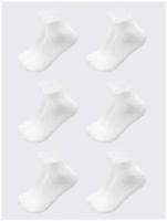 Носки детские белые эластичные, чесаный хлопок 6 пар 20-22