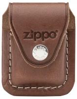 Чехол ZIPPO коричневый кожаный с клипом LPCB