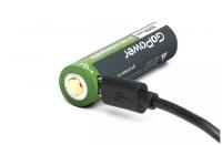 Аккумулятор Li-ion GoPower 18650 3.7V 3000mAh с защитой + USB