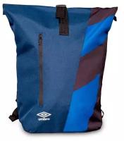 Спортивный рюкзак Umbro Team Training Rolltop Bag с откидывающейся верхней частью и одним отделением. Большой рюкзак Umbro для тренировки передним карманом на молнии, сине-черный, 29 литров, 52 х 30 х 19 см