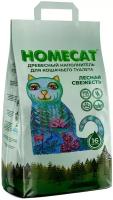 HOMECAT лесная свежесть наполнитель древесный для туалета кошек (16 л)