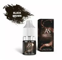 AS Company (AS Pigments, Алина Шахова, Пигменты Шаховой) Пигмент для татуажа бровей Black brown (Темный Брюнет), 6 мл