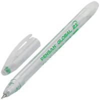 Ручка шариковая PenSan "Global" зеленая, 0,5мм, штрих-код
