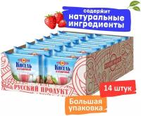 Кисель брикет "Клубничный" 190г, 14 упаковок в шоубоксе. "Русский Продукт"