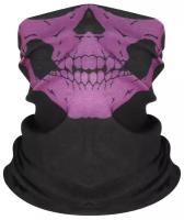 Шарф-труба с принтом, маска, бандана, снуд, бафф с рисунком "Череп", фиолетовый