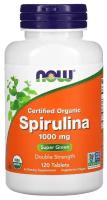 Таблетки NOW Sertified organic Spirulina, 1000 мг, 120 шт