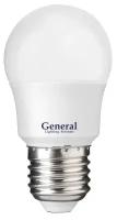 Светодиодная LED лампа шар General Lighting P45 E27(е27) 7W (Вт) 4500K 560lm 360° 45x74 220V матовая GLDEN-G45F-7-230-E27-4500 639800