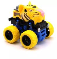 Машинка инерционная Funky Toys 4x4 Тигр, 9,5 см, желтая, рессоры