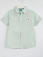 Рубашка для мальчика с коротким рукавом, цвет мятный, артикул 6531-1, размер 122