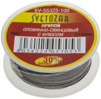 СВЕТОЗАР ПОС 30,1мм 100г трубка с флюсом, катушка, Припой (SV-55325-100)