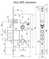 Корпус Kale kilit (Кале килит) врезного цилиндрового замка с защёлкой 252/R w/b