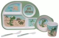 Набор бамбуковой посуды для детей Динозаврики, 5 предметов