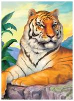 Рыжий кот Набор алмазной вышивки "Гордый тигр на камне" (F3-021) 32х22 см