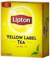 Чай Lipton "Yellow Label", черный, 100 пакетиков по 2г